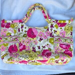 Floral Quilted Purse - Pink and Green